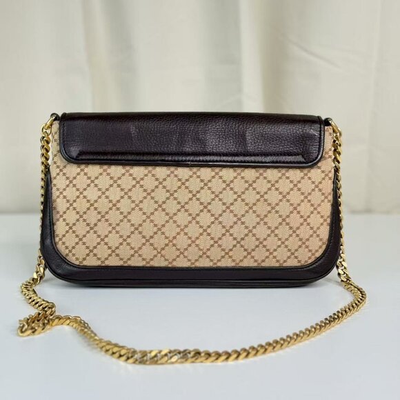 Gucci GG Logo Flap Shoulder Bag Crossbody Dark Purple Leather - Picture 2 of 9